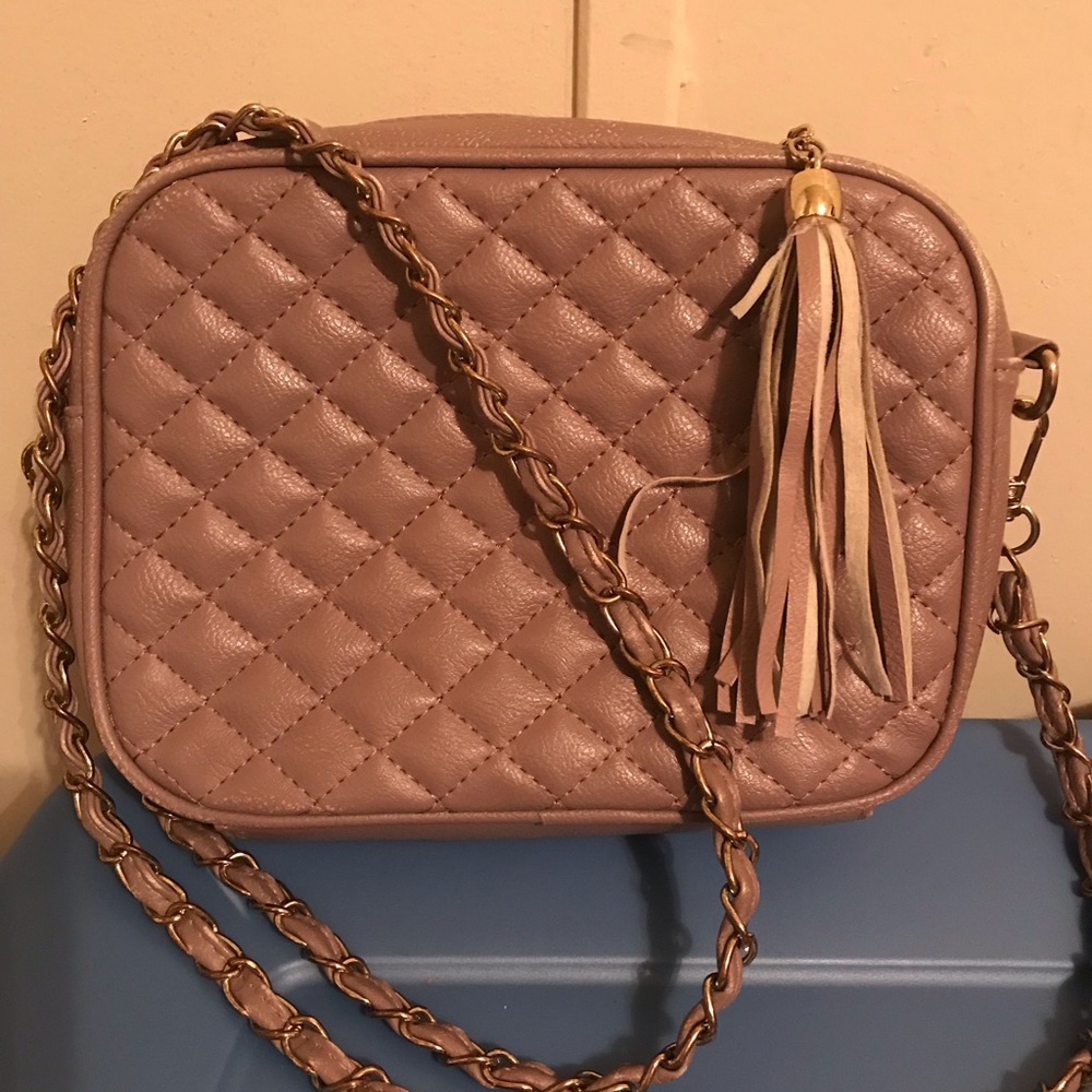 Ladies small handbag on beige and gold cute
